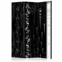 Vouwscherm - Zwarte elegancy 135x172cm , gemonteerd geleverd (kamerscherm), dubbelzijdig geprint